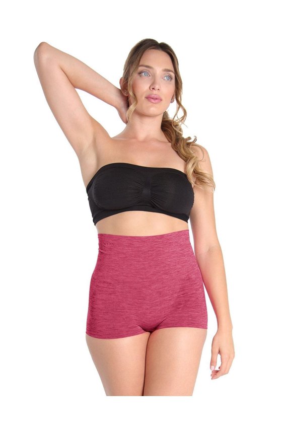 SlimMe High-Waisted Shaping Boyshorts - Boys - Male, X-Large, Cabernet Spacedye