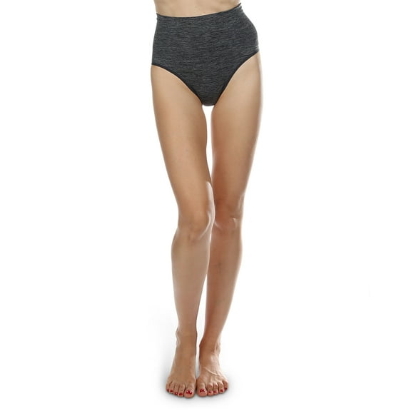 SlimMe High Waisted Smoothing Brief Panty - Womens - Female, Small, Peacoat Spacedye
