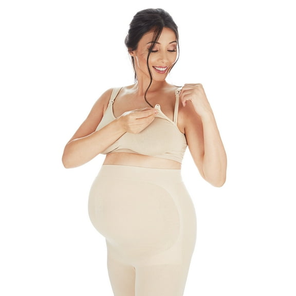 SlimMe Women's Nylon Maternity Nursing Bandeau, Large, Black