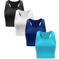 thumbnail image 1 of SlimPro 4 Pieces Basic Crop Tank Tops Sleeveless Racerback Crop Sport Top for Women, 1 of 4