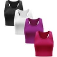 thumbnail image 1 of SlimPro 4 Pieces Basic Crop Tank Tops Sleeveless Racerback Crop Sport Top for Women, 1 of 5