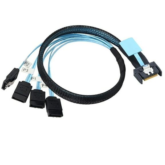 SlimSAS 8654 MCIO 4I 38pin to 4x Cable PCIE5.0 PCI-E Server Data Connection Extension Wire High-Speed 1M