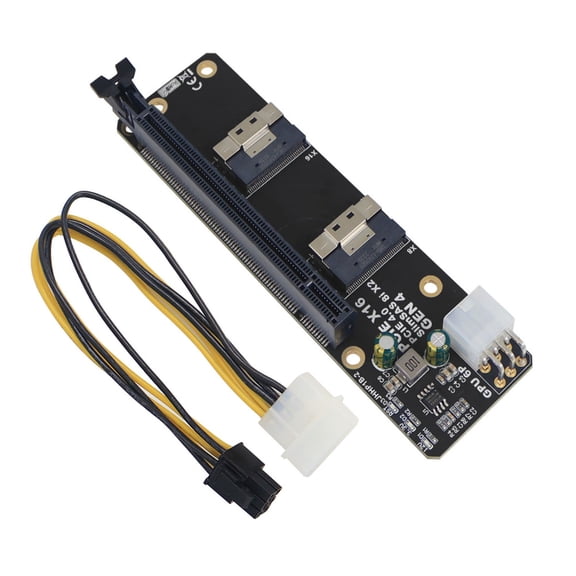 SlimSAS 8i x2 to PCIe4.0 x16 Slot Adapter SFF8654 Riser Card GEN4 NVMe Network TAPDRA Spare Part