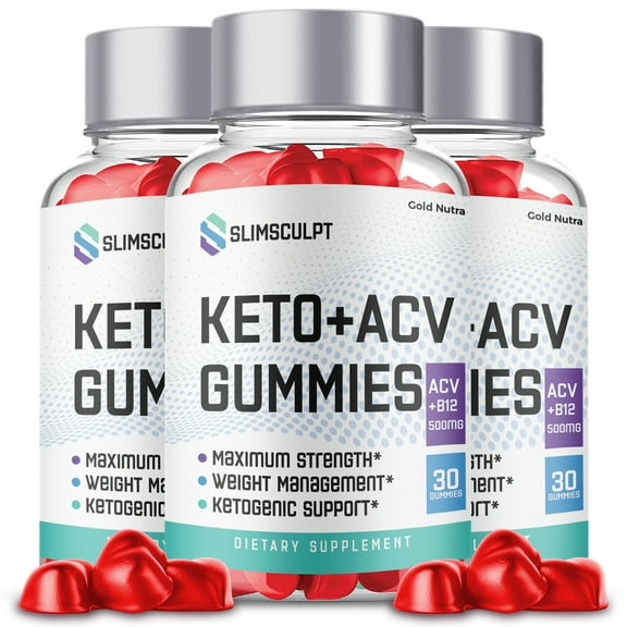 SlimSculpt Keto ACV Gummies, SlimSculpt Keto Gummies, Slim Sculpt Gummies Apple Cider Vinegar Gummy Dietary Supplement (3 Pack)