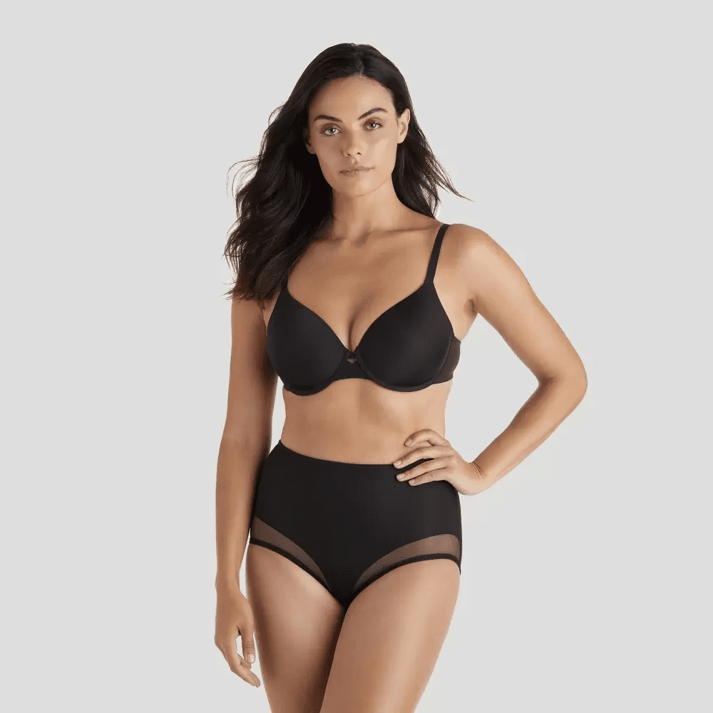 SlimShaper by Miracle Brands Women's Sheer Booty Lift Briefs Black