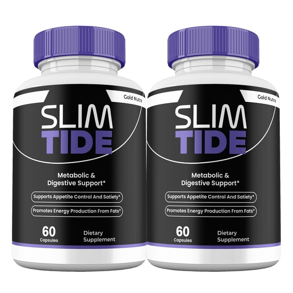 SlimTide Capsules, Maximum Strength All Natural Formula, Slim Tide Pills Supplement, 60 Capsules per Bottle (2 Pack)