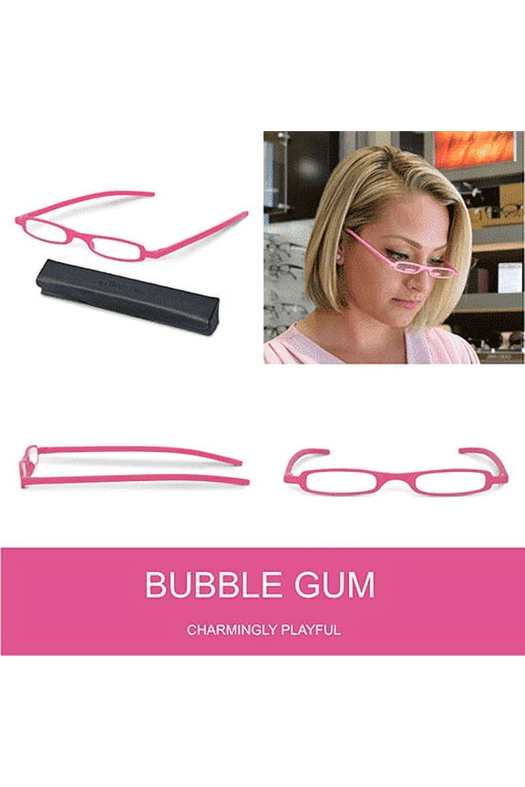 Bubble Gum Pink Reading Glasses +1.25 Magnification with case