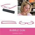 thumbnail image 1 of SlimViews Bubble Gum Pink Reading Glasses +1.75 Magnification with case, 1 of 3