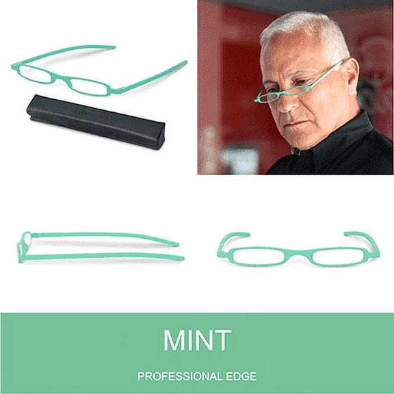 SlimViews Mint Green Reading Glasses +1.75 Magnification with case