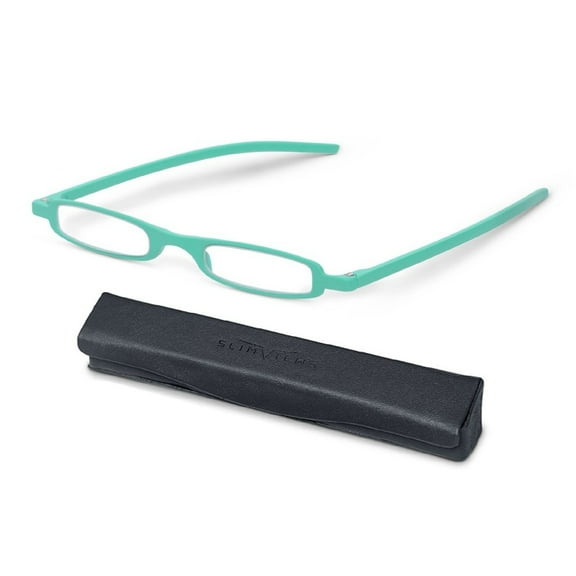 SlimViews Mint Green Reading Glasses +2.50 Magnification with case