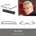thumbnail image 1 of SlimViews Slate Gray Reading Glasses +1.25 Magnification with case, 1 of 3