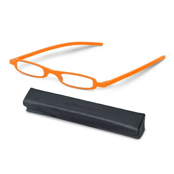 SlimViews Tangelo Orange Reading Glasses +1.00 Magnification with case