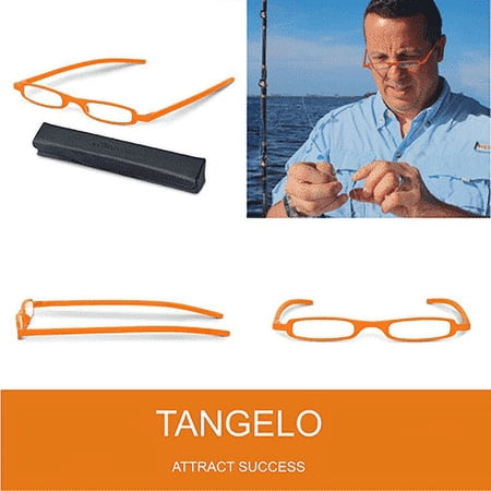 SlimViews Tangelo Orange Reading Glasses +2.25 Magnification with case