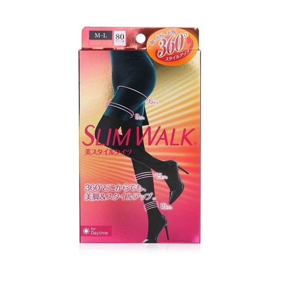 SlimWalk Compression Tights Stepped Pressure Design - # Black (Size: M-L) 1pair