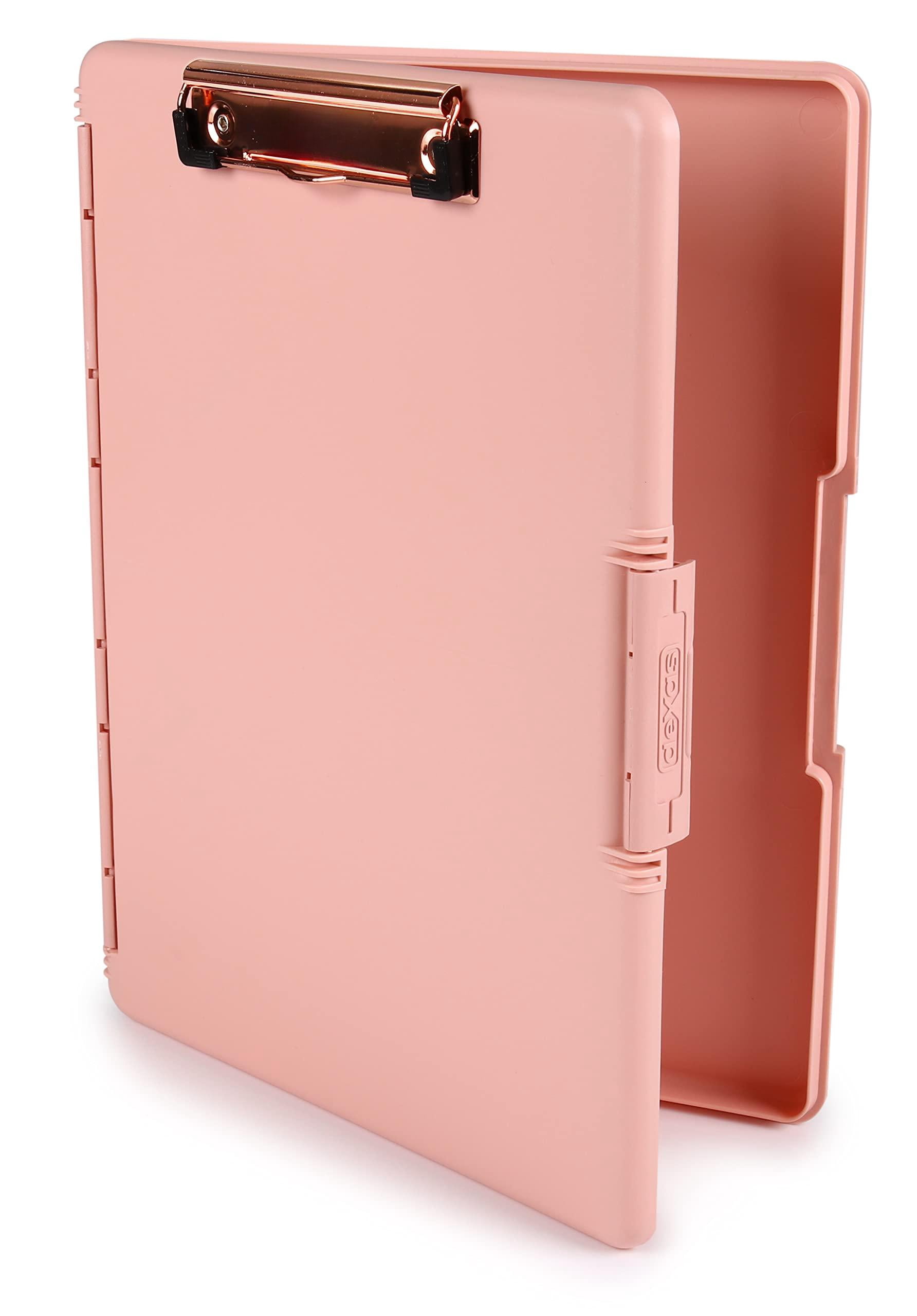 Slimcase 2 Plastic Clipboard With Storage And Side Opening  Blush Pink Rose Clip Office Supplies Clipboards To Organize Carry Store A4 Holder