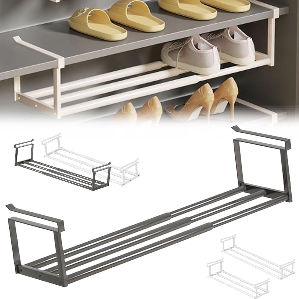 Slimdescent Cabinet Telescopic Shelf, Adjustable Shoe Rack for Under ...