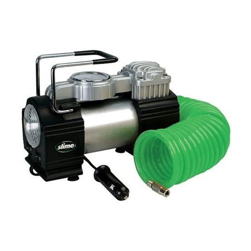 Slime 40031 Metal 12V 150 PSI 1-Stage Air Compressor 15 ft