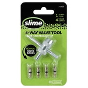 Slime 4way Valve Core Tool & 4 Replacement Valve Cores