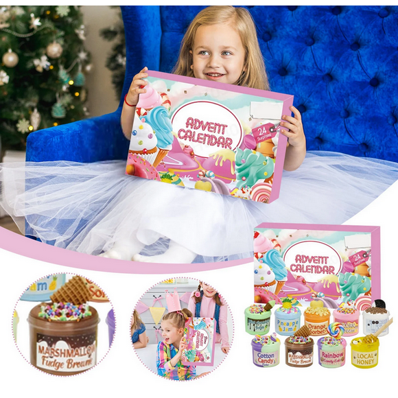 Slime Advent Calendar 2025 - 24 Days of Surprise Christmas Countdown, Mess-Free DIY Butter Slime for Teens