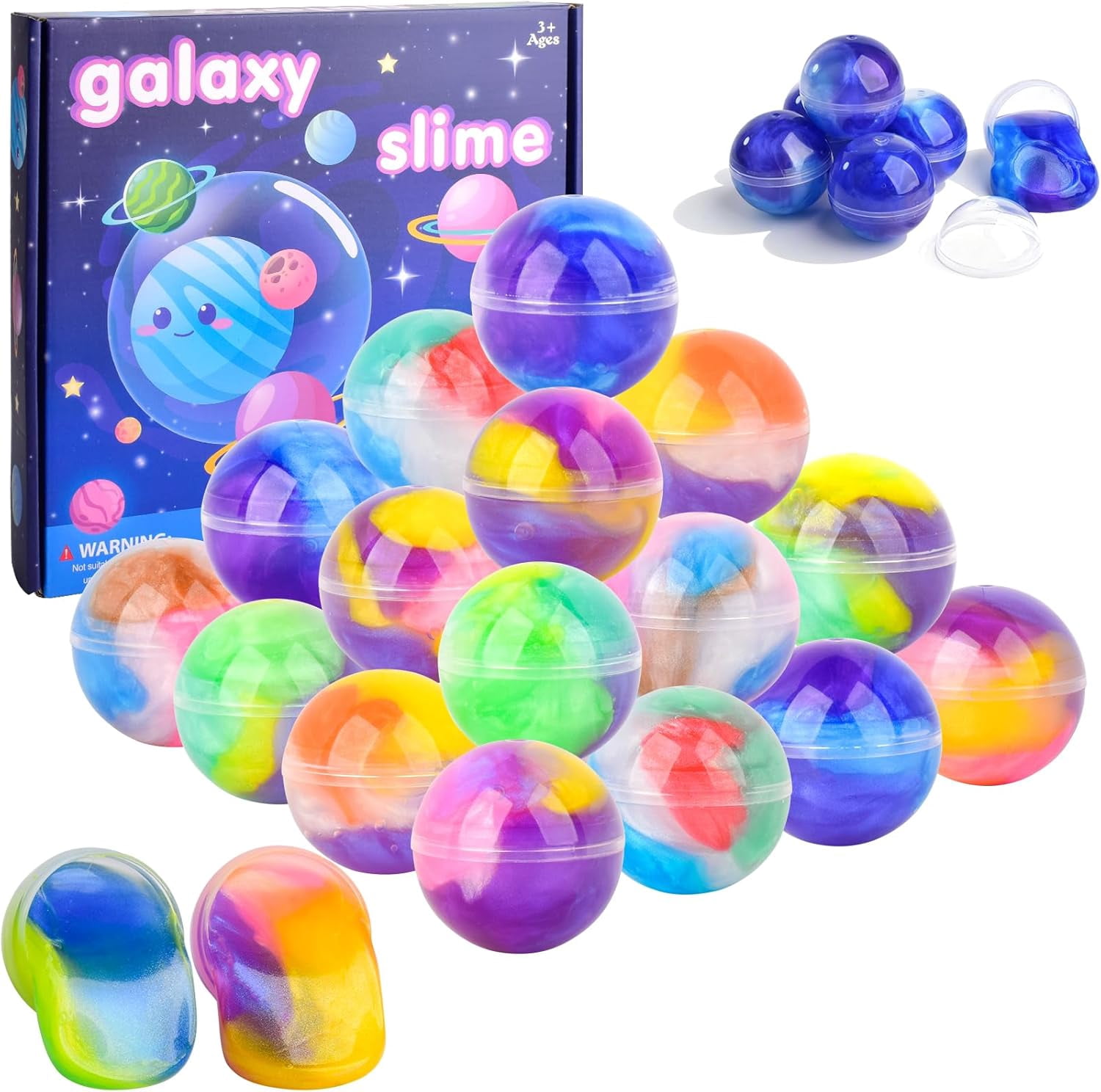 Slime Ball Kit, 36 Pack Galaxy Stress Relief Toys for Kids, Teens, Boys and Girls, Party Favors, Classroom Rewards, Goodie Bag Stuffers, Assorted Colors