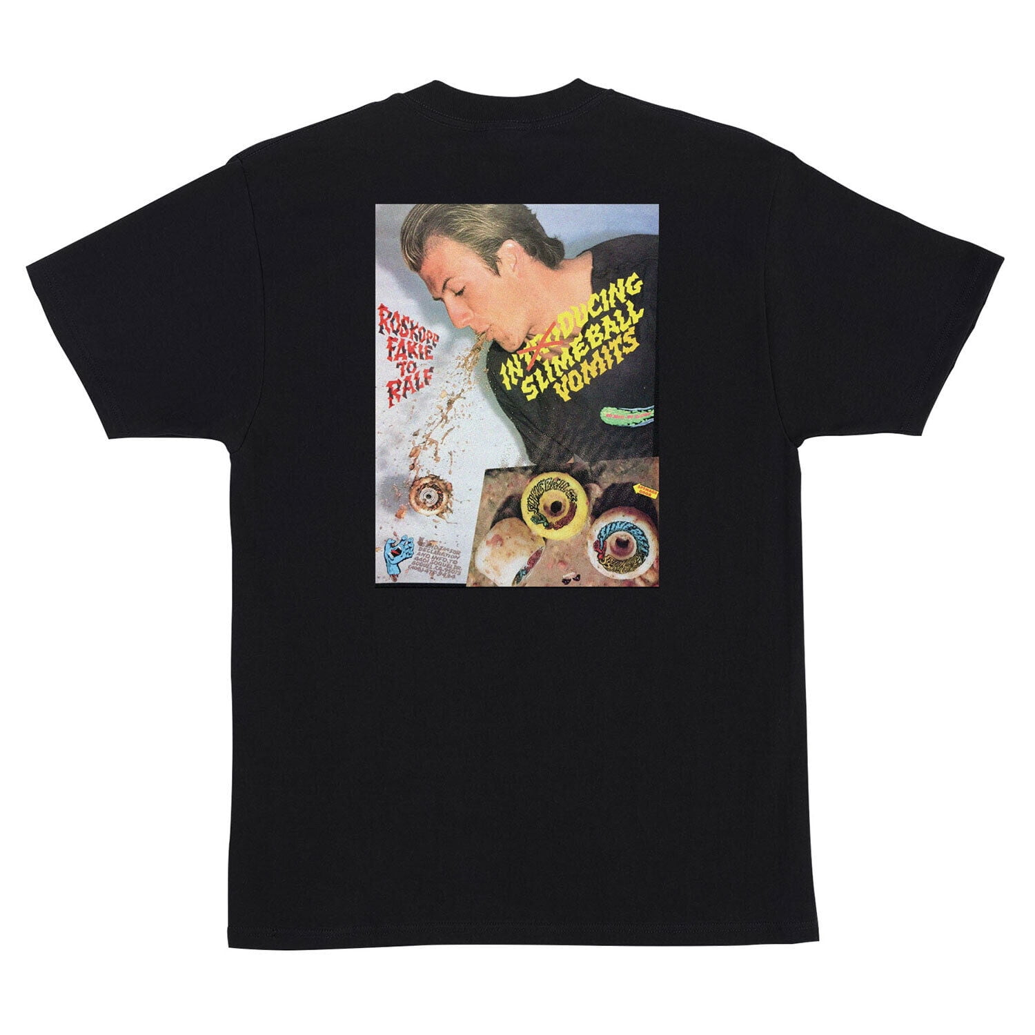 Slime Balls Skateboard Wheels Shirt Fakie to Ralf Black