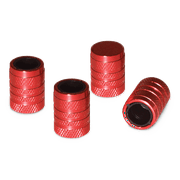 Slime Barrel Tire Valve Caps Ruby Red, Anodized Aluminum - 20338w