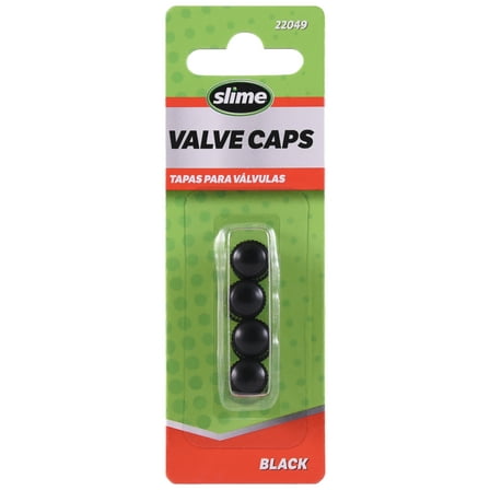 Slime Black Plastic Replacement Valve Caps (4PC) - 22049