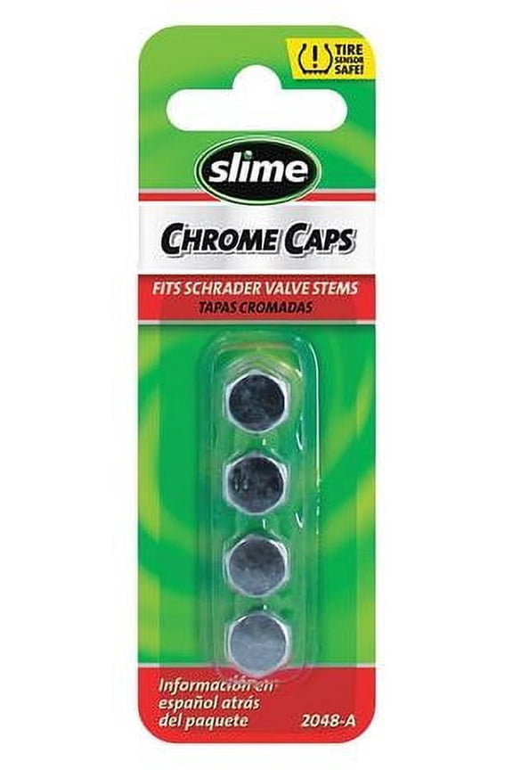 Chrome Replacement Metal Valve Stem Caps, Chrome Finish, 4 Pc. - 2048-a
