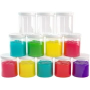 Slime Containers with Water-tight Lids 6 oz, 12 Pack - Clear Plastic Food Storage Jars - Great for your slime kit - BPA Free White