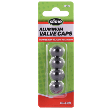 Slime Custom Series Black Anodized Metal Valve Caps, 20132