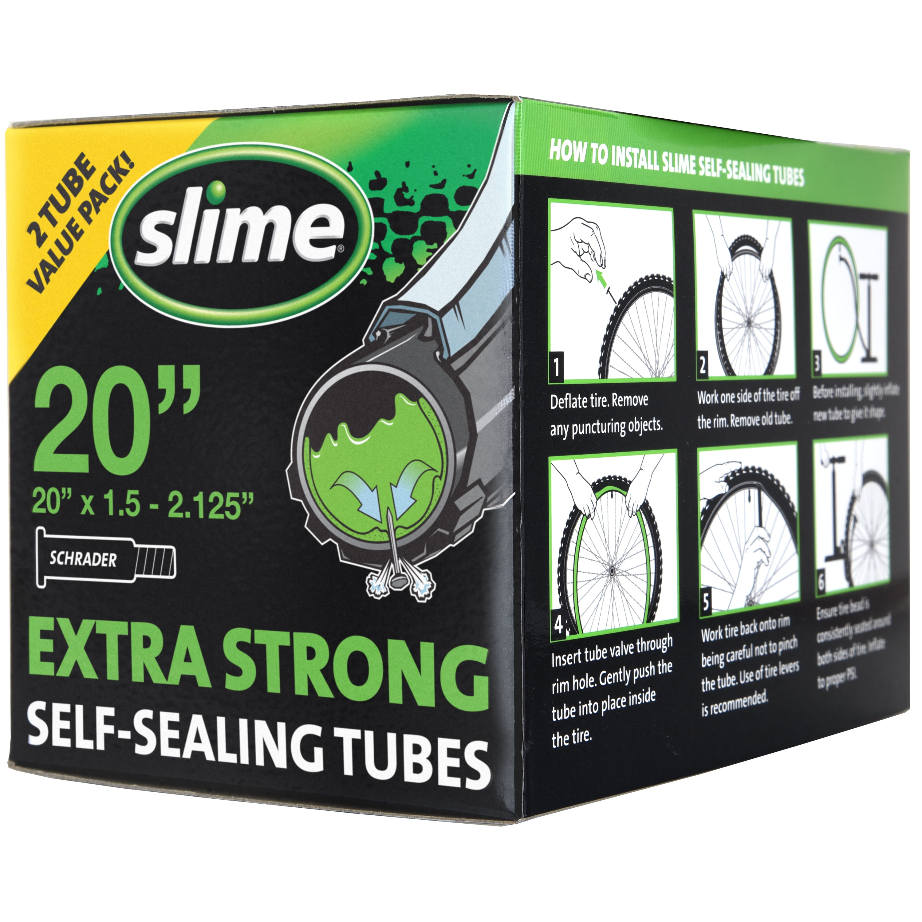 Slime Extra Strong Self-Sealing Bicycle Inner Tube Schrader 20