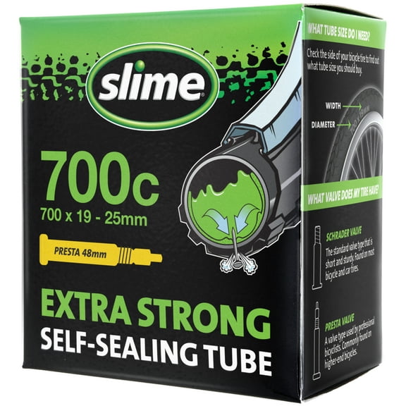 Slime Extra Strong Self-Sealing Bicycle Tube Presta 700 x 19-25mm Bike Inner Tube - 30085
