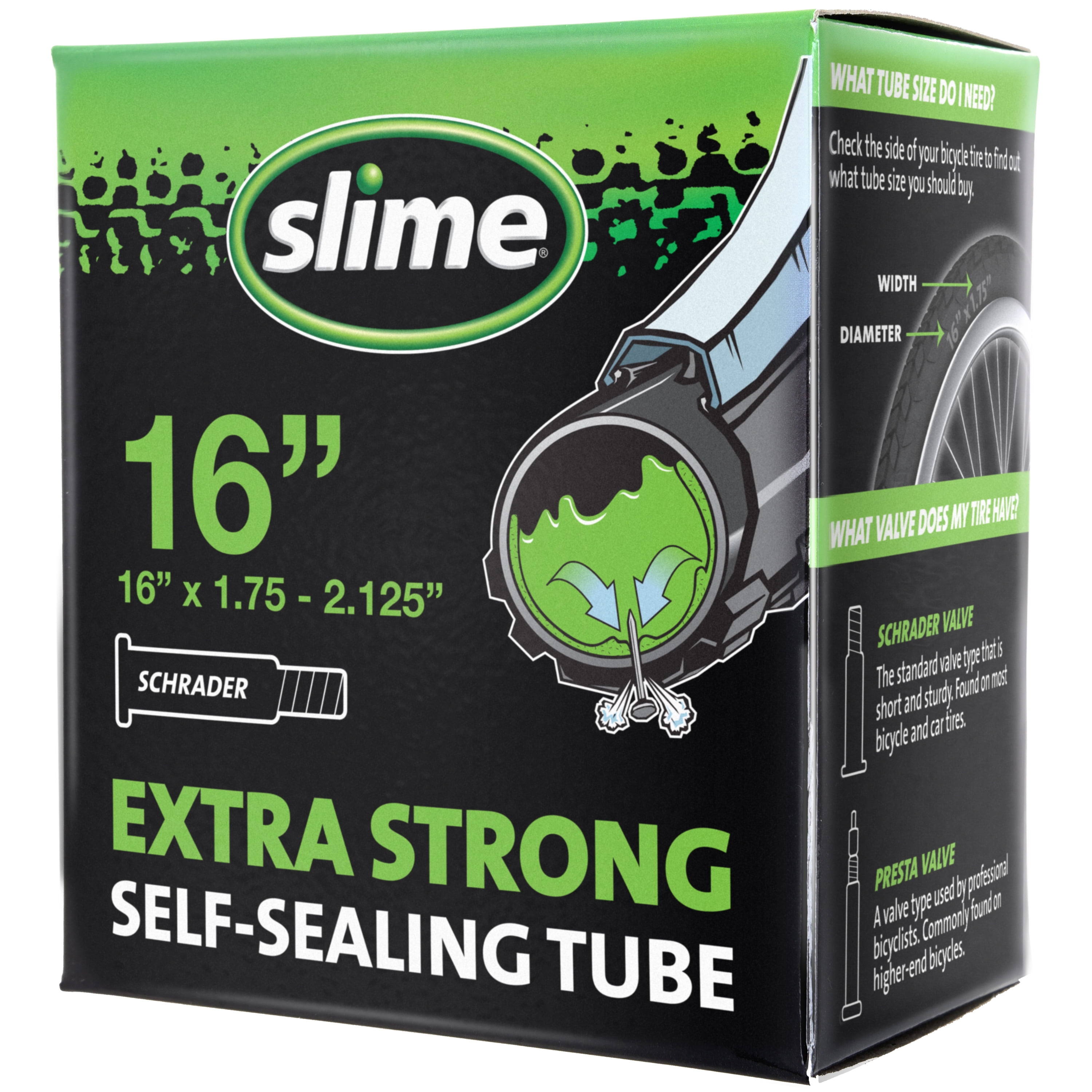 Slime Extra Strong Self-Sealing Bicycle Tube Schrader Valve 16" x 1.75-2.125"
