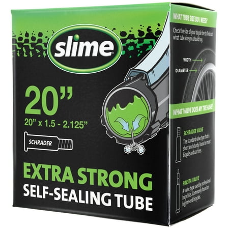 Slime Extra Strong Self-Sealing Bicycle Tube Schrader Valve 20" x 1.25-2.125" - 30049