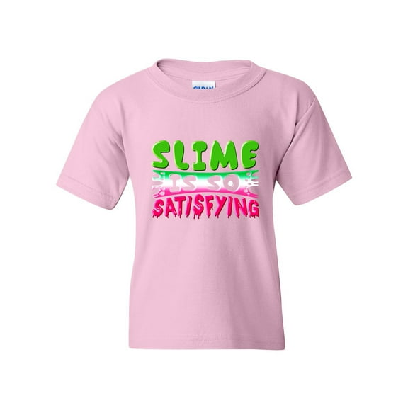 Slime Is So Satisfying Colorful Slime Lovers Party Funny DT Youth Kids T-Shirt Tee