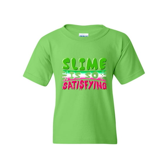 Slime Is So Satisfying Colorful Slime Lovers Party Funny DT Youth Kids T-Shirt Tee