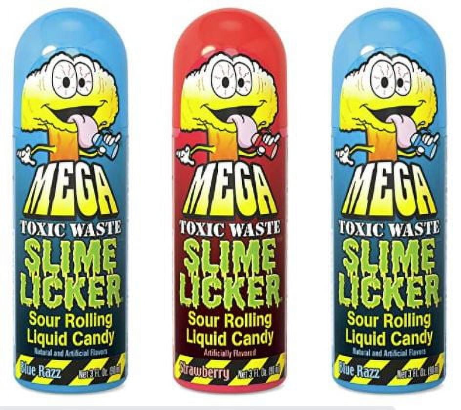 Slime Licker MEGA Size - 3-Pack of Sour Rolling Liquid Candy - ONE