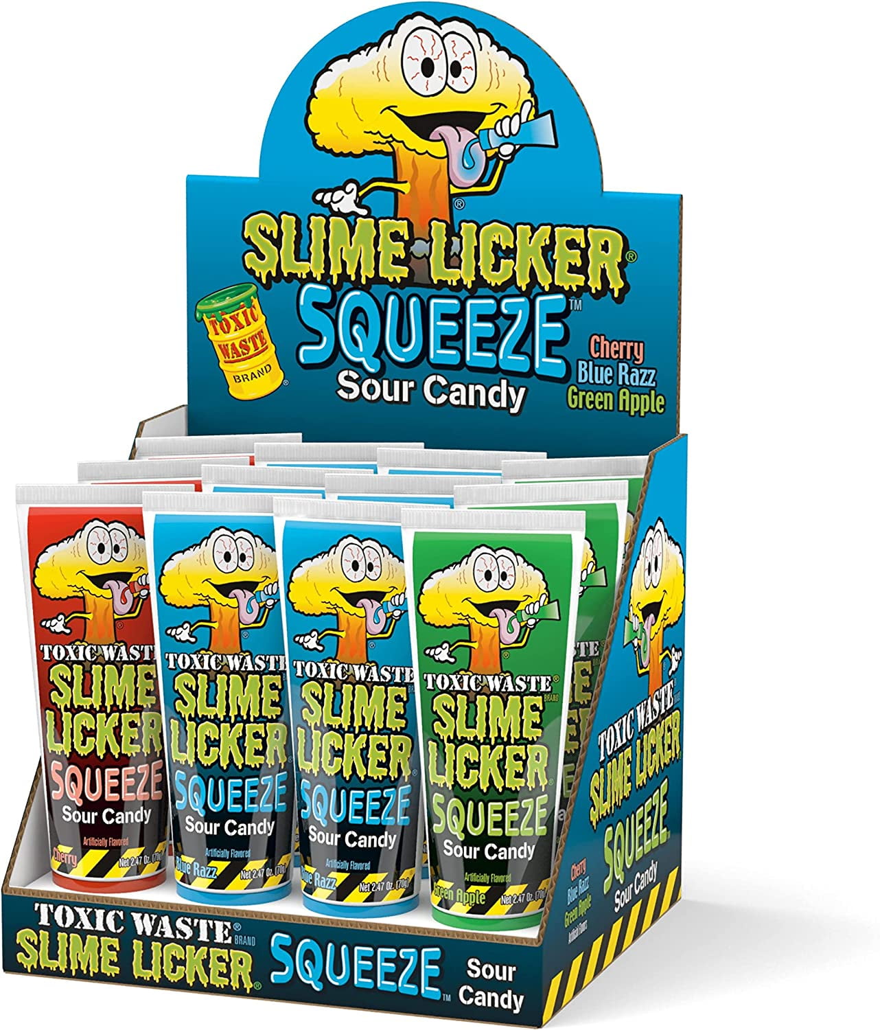 Slime Licker Squeeze Sour Cy | 12 Count Display | with Blue Razz ...