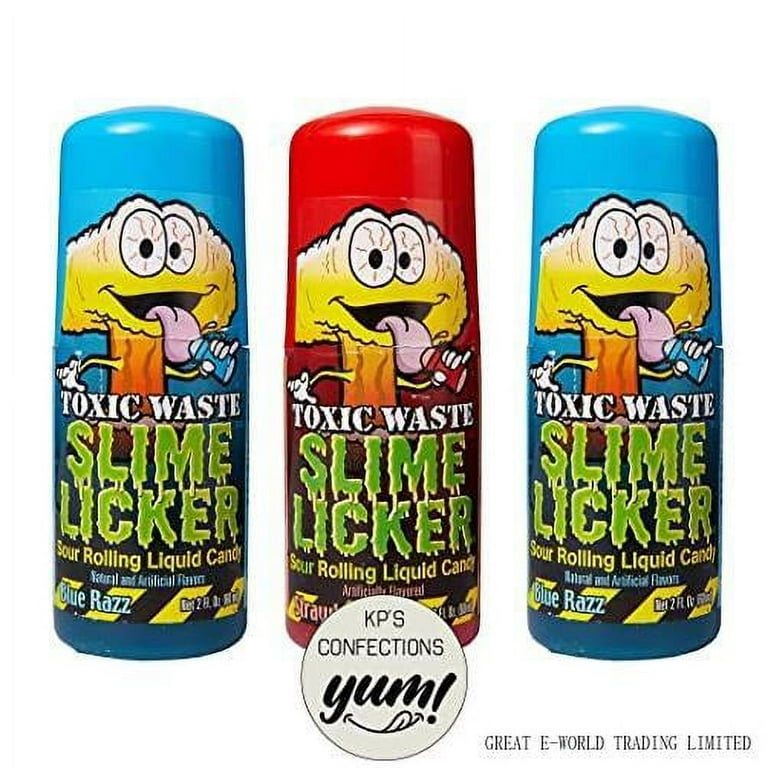 Slime Licker - Toxic Waste - Rolling Liquid - 1 Strawberry And 2 Blue Razz  Flavor - 2 Oz Each - Total 3 