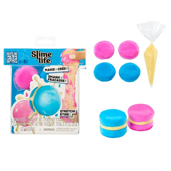 Slime Life Macaron DIY Slime Kit, Make, Smash, and Stretch Your Food, Ages 8+