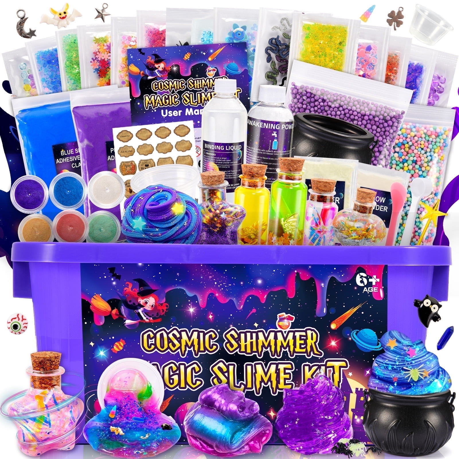 Slime Kits for Girls 6-9-12, Kids Slime Making Kit Gifts for 5 6 7 8 9 10 Years Old Girls Boys, Galaxy Slime Potion Kit, 6-12 Year Old Birthday Gift for Christmas