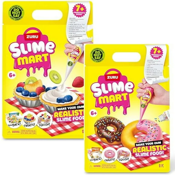 Slime Mart Donut and Fruit Tart Play Food Themed DIY Slime Craft Toys by Zuru