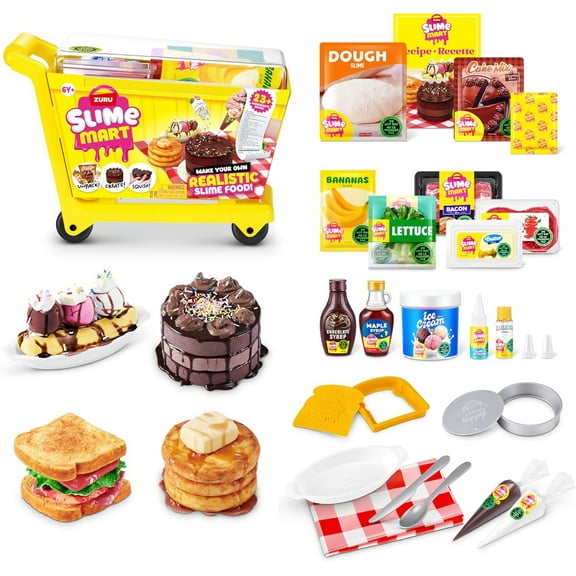 Slime Mart Shopping Cart Slime Kit (23+ Ingredients Inside! Make Your Own Realistic Slime Food!)