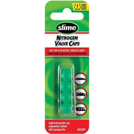 Slime Nitrogen Green Plastic Valve Stem Caps - 20291