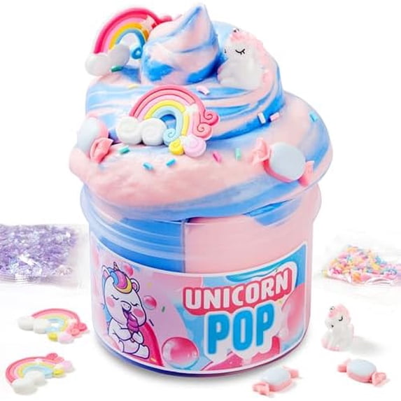 Slime Party Favors, Bubblegum Unicorn Slime - 8 oz., Soft, Non-Sticky, Mess-Free, Stress Relief, and Safe - Toys for Kids Classroom Reward, Boys and Girls Birthday Gifts Party Favors
