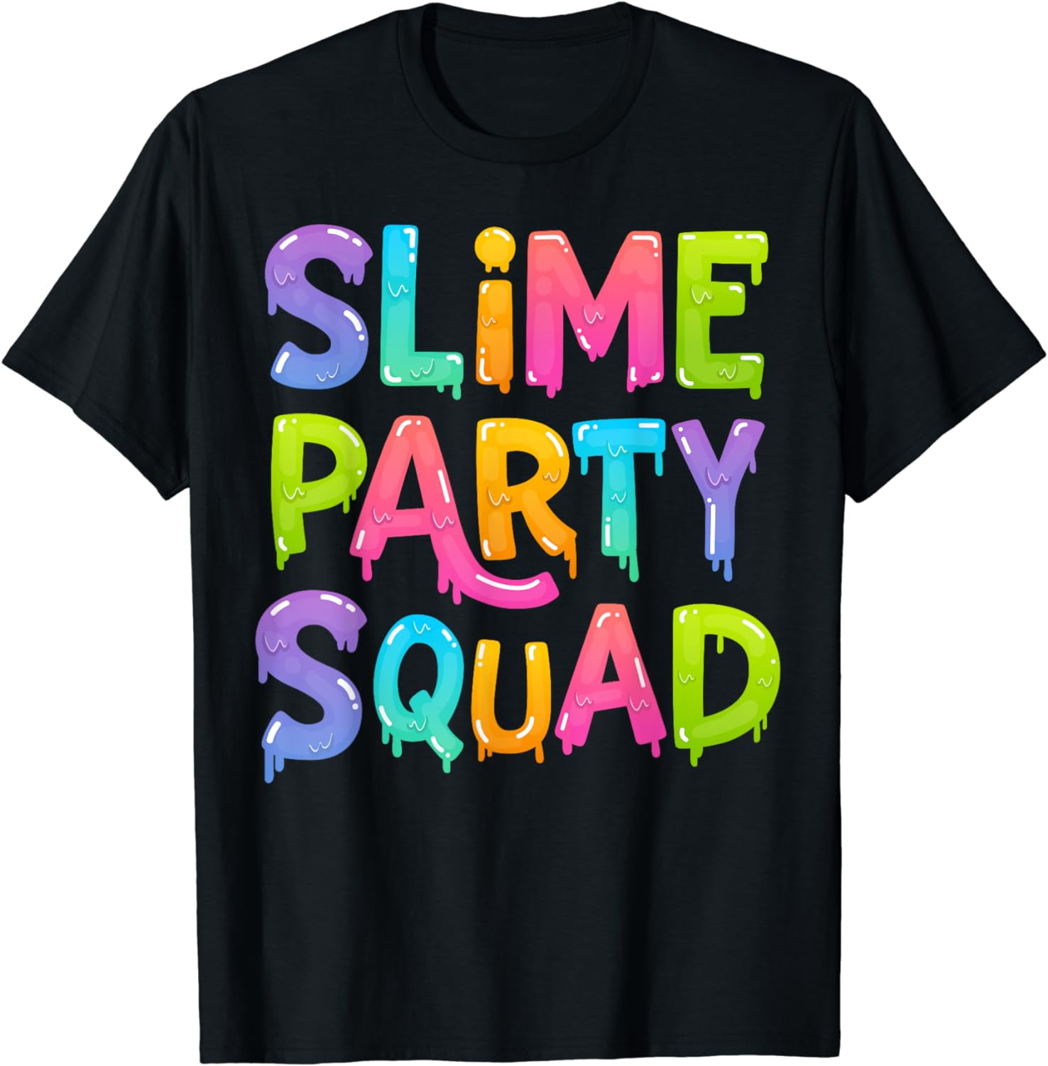 Slime Party Squad Funny Kids Boys Girls Birthday Matching T-Shirt ...