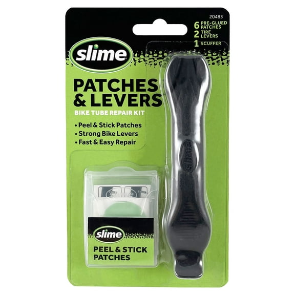 Slime Peel & Stick Bicycle Tire Repair Kit Patches with Levers - 20483