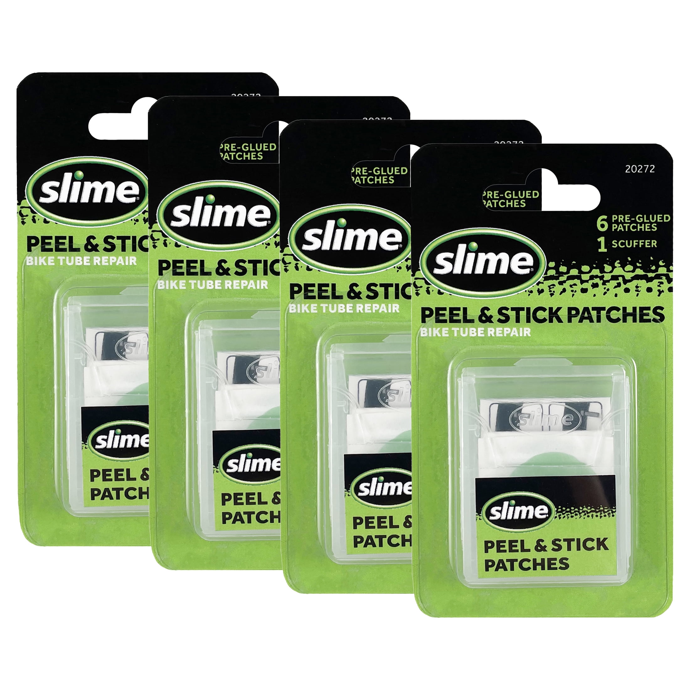 4 pack Slime Peel Stick Bicycle Tube Patches 6pc 20272