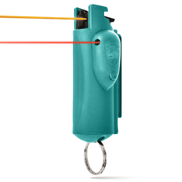 Slime Pepper Spray With Laser Aim & Belt clip, 16 ft Range, Aqua Green Keychain pepper spray for protection, Self Defense By Guard Dog Security