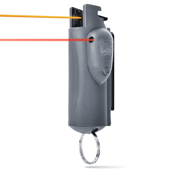 Slime Pepper Spray With Laser Aim & Belt clip, 16 ft Range, Dark Grey Keychain pepper spray for protection, Self Defense By Guard Dog Security